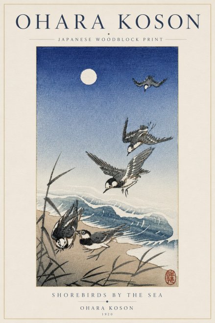 Ohara Koson Shorebirds by the Sea No6 - Poster