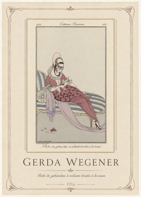 Gerda Wegener Robe De Gabardine À Volants Brodés À La Main I No1 - Poster
