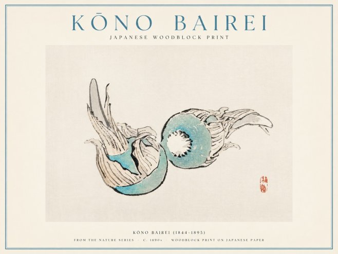 Kōno Bairei Abstract Botanical Forms No1 - Poster