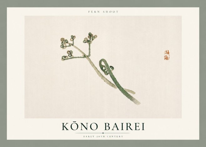 Kōno Bairei Fern Shoot No6 - Poster
