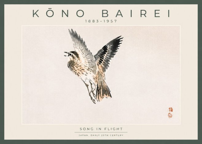 Kōno Bairei Song in Flight No4 - Poster