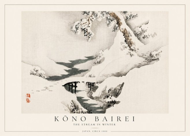 Kōno Bairei The Stream in Winter No3 - Poster