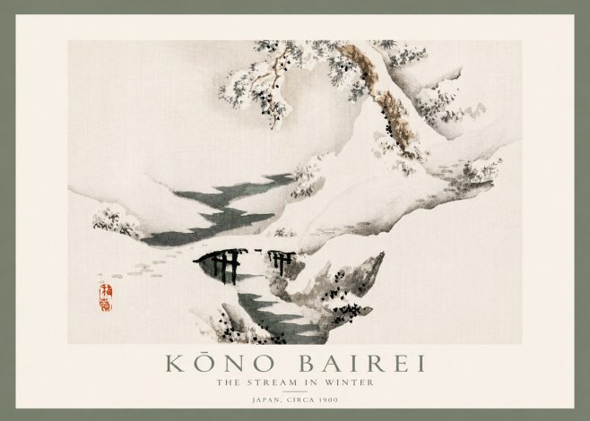 Kōno Bairei The Stream in Winter No5 - Poster