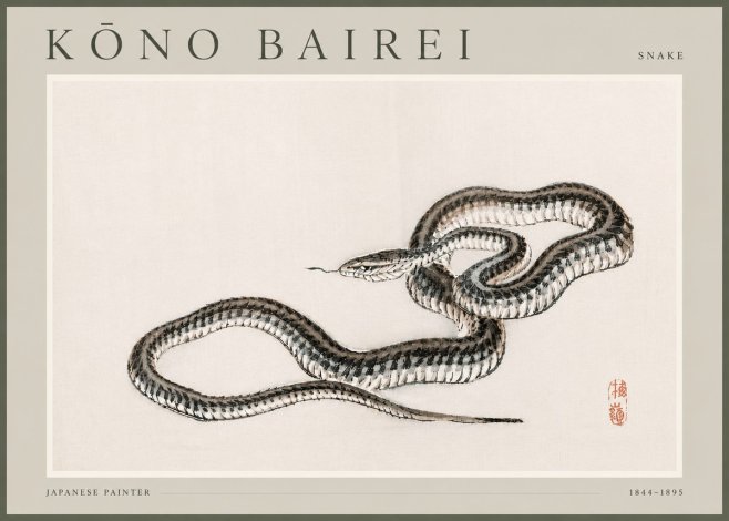 Kōno Bairei Snake No4 - Poster