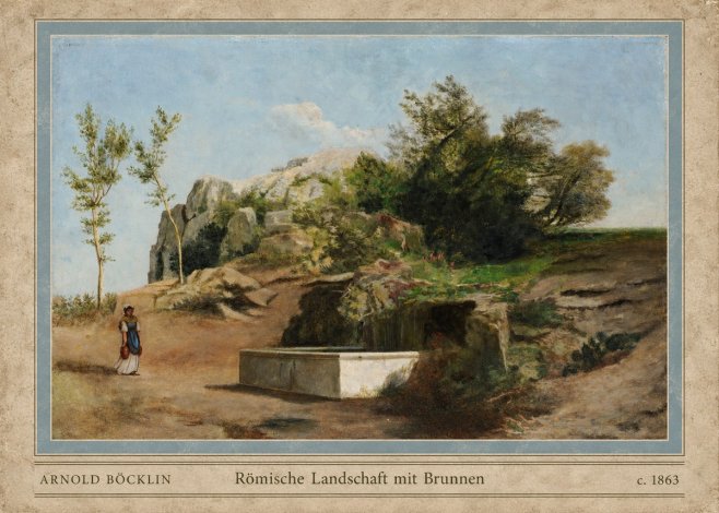 Arnold Böcklin Römische Landschaft Mit Brunnen No4 - Poster