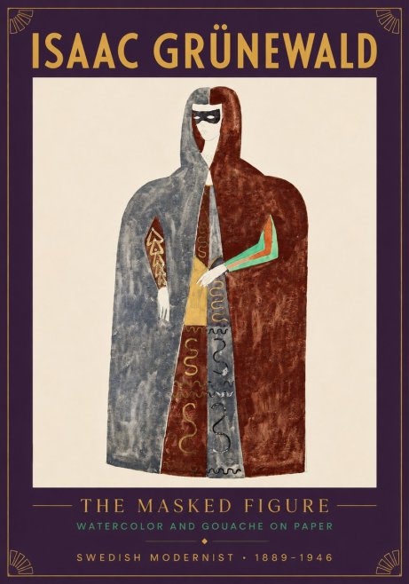 Isaac Grünewald The Masked Figure No3 - Poster
