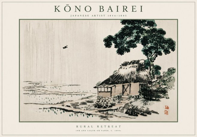 Kōno Bairei Rural Retreat No6 - Poster