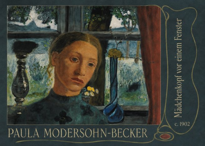Paula Modersohn-Becker Mädchenkopf Vor Einem Fenster No5 - Poster