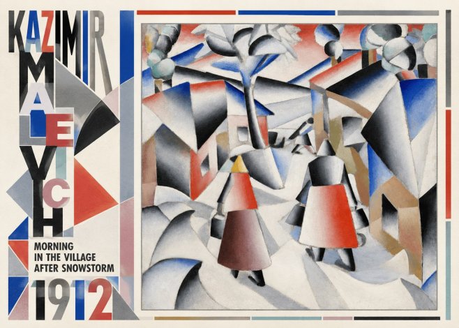 Kazimir Malevich Morning in the Village After Snowstorm No6 - Poster