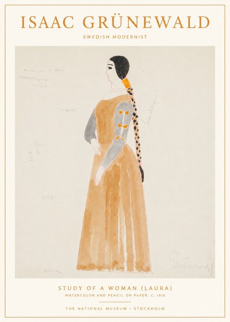 Isaac Grünewald Study of a Woman (Laura) No1 - Poster