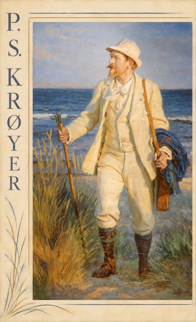 P.S. Krøyer Self-portrait by the Beach No2 - Poster