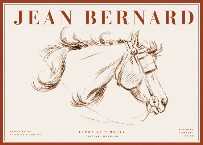 Jean Bernard Study of a Horse I No6 - Poster