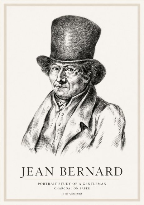 Jean Bernard Portrait Study of a Gentleman No1 - Poster