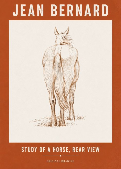 Jean Bernard Study of a Horse, Rear View No3 - Poster