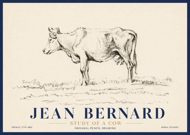 Jean Bernard Study of a Cow III No4 - Poster