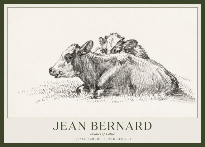 Jean Bernard Study of Cows No2 - Poster