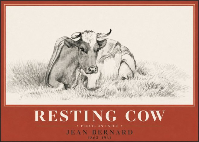 Jean Bernard Resting Cow IV No4 - Poster