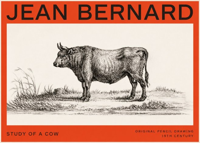 Jean Bernard Study of a Cow XIII No4 - Poster