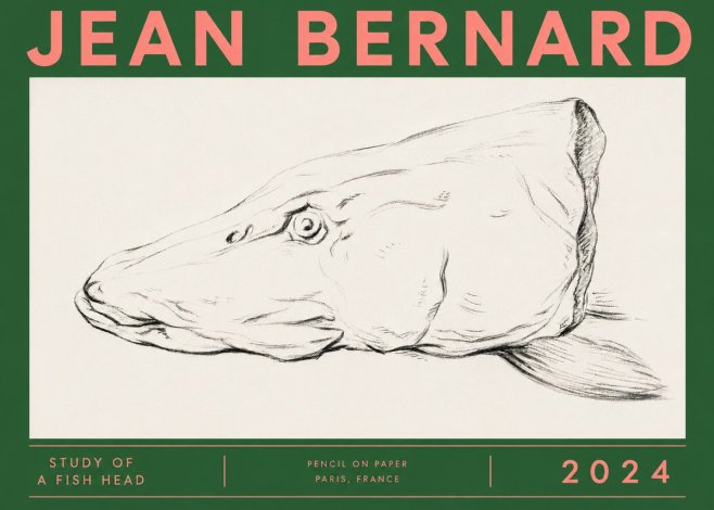 Jean Bernard Study of a Fish Head No4 - Poster