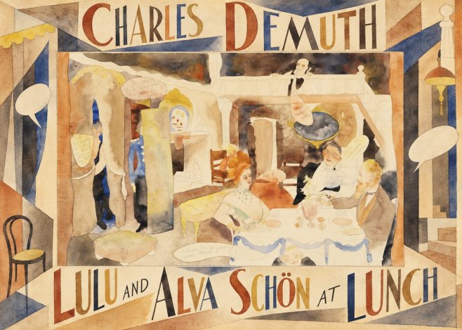 Charles Demuth Lulu and Alva Schön at Lunch No6 - Poster