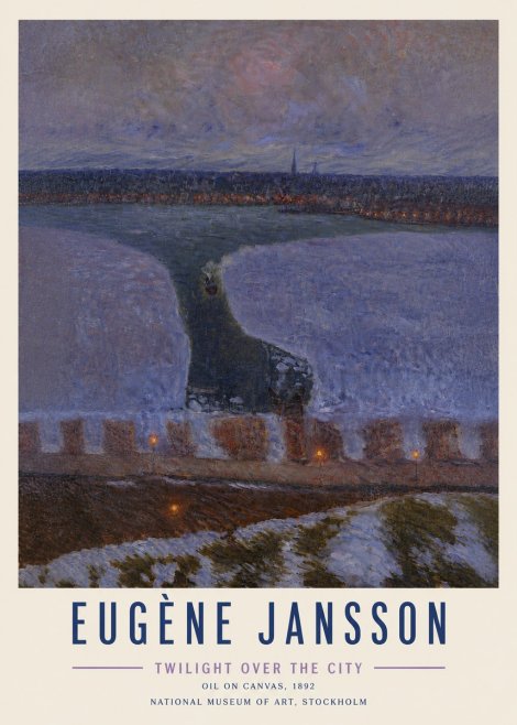 Eugène Jansson Twilight over the City No5 - Poster