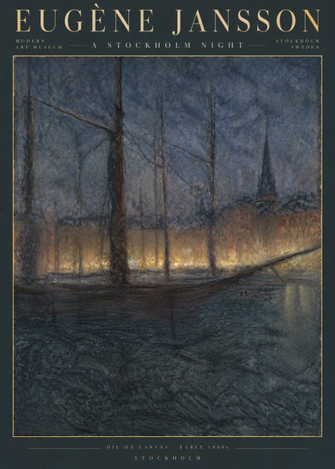Eugène Jansson Evening on the Water No5 - Poster
