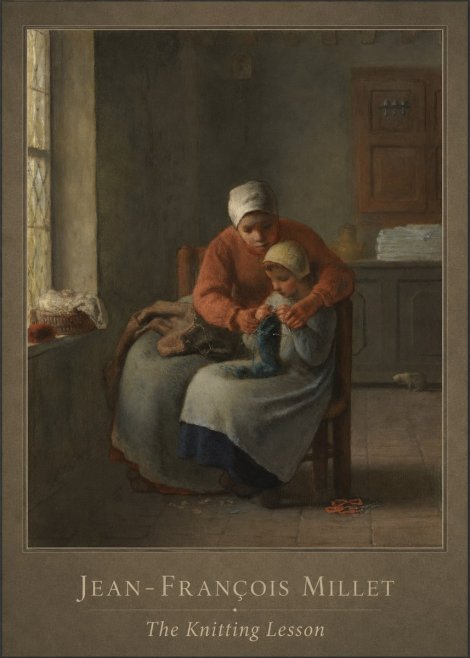 Jean-François Millet The Knitting Lesson II No1 - Poster