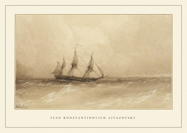 Ivan Konstantinovich Aivazovsky Sailing Ship, 1843 No4 - Poster