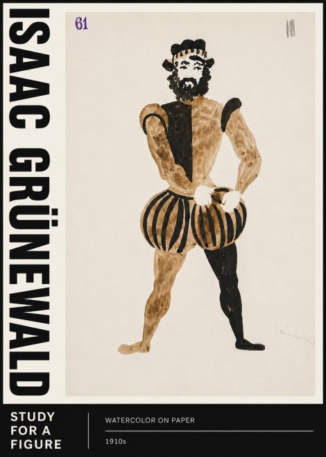Isaac Grünewald Study for a Figure No3 - Poster