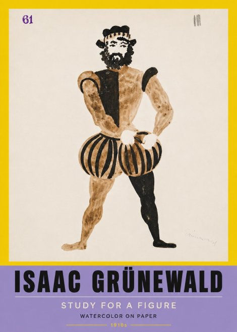 Isaac Grünewald Study for a Figure No5 - Poster