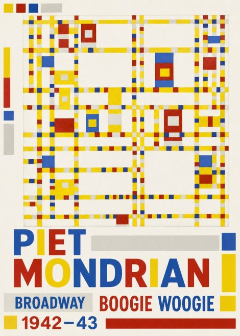 Piet Mondrian Broadway Boogie Woogie No5 - Poster