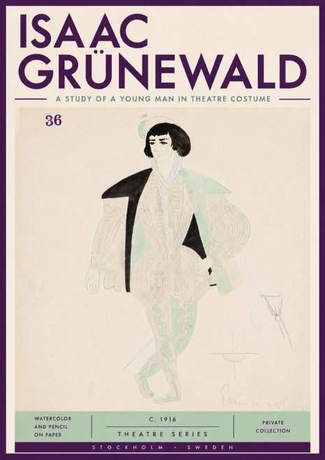 Isaac Grünewald A Study of a Young Man in Theatre Costume No4 - Poster