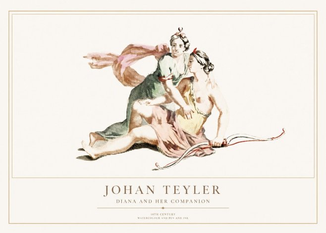 Johan Teyler Diana and Her Companion No1 - Poster