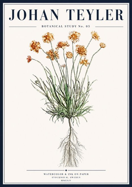 Johan Teyler Botanical Study No. 01 No5 - Poster