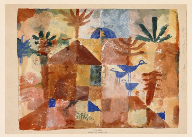 Paul Klee Landscape with Bluebirds No6 - Poster