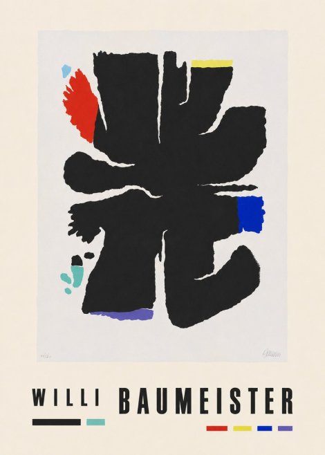 Willi Baumeister Abstract Composition No3 - Poster