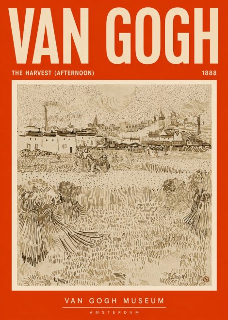 Van Gogh The Harvest (Afternoon) No5 - Poster