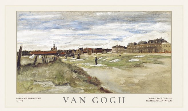 Van Gogh Landscape with Figures No1 - Poster