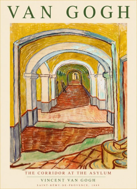 Van Gogh The Corridor at the Asylum No3 - Poster