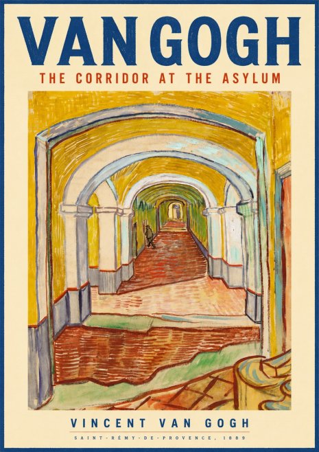 Van Gogh The Corridor at the Asylum No4 - Poster