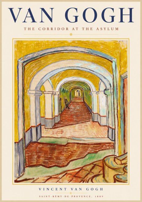 Van Gogh The Corridor at the Asylum No6 - Poster