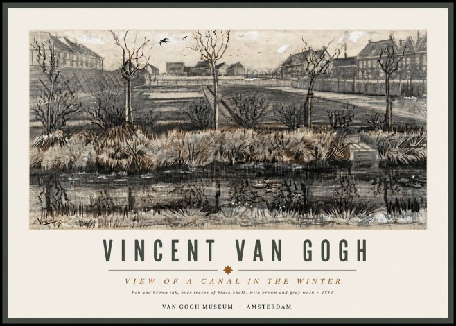 Van Gogh View of a Canal in the Winter No4 - Poster