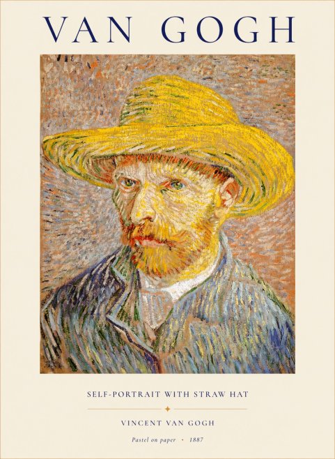 Van Gogh Self-portrait with Straw Hat I No1 - Poster