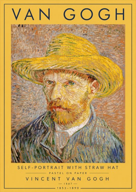Van Gogh Self-portrait with Straw Hat I No4 - Poster