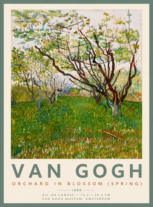 Van Gogh Orchard in Blossom (Spring) No2 - Poster