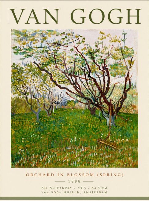 Van Gogh Orchard in Blossom (Spring) No6 - Poster