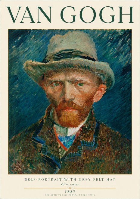 Van Gogh Self-portrait with Grey Felt Hat I No4 - Poster