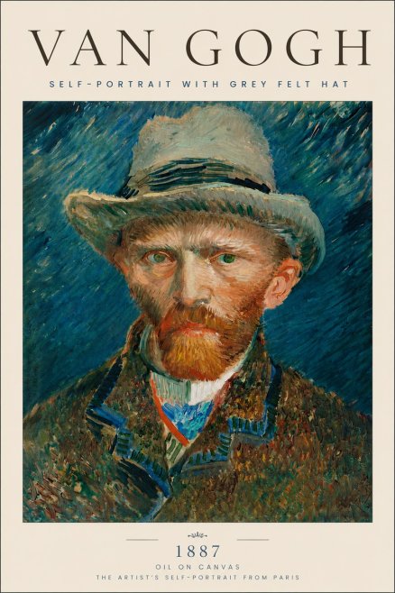 Van Gogh Self-portrait with Grey Felt Hat I No6 - Poster