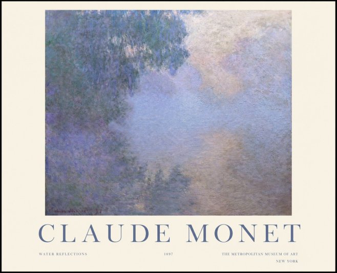 Monet Water Reflections No1 - Poster