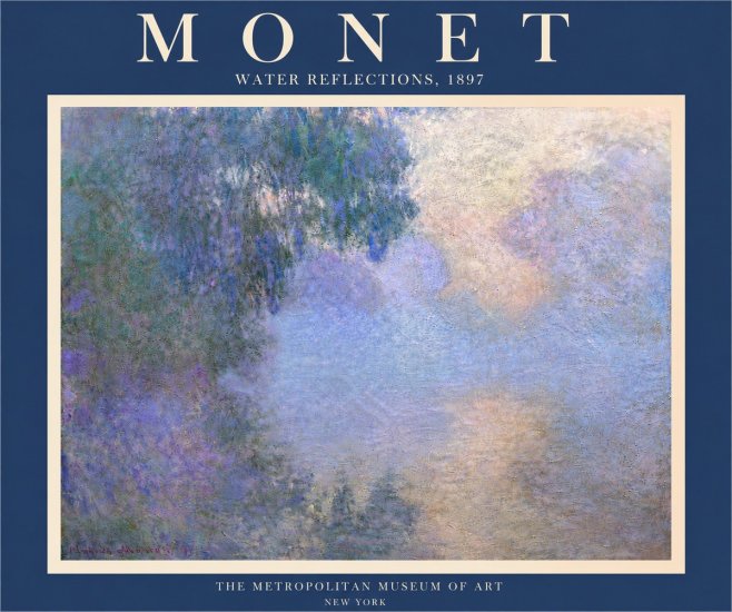 Monet Water Reflections No6 - Poster